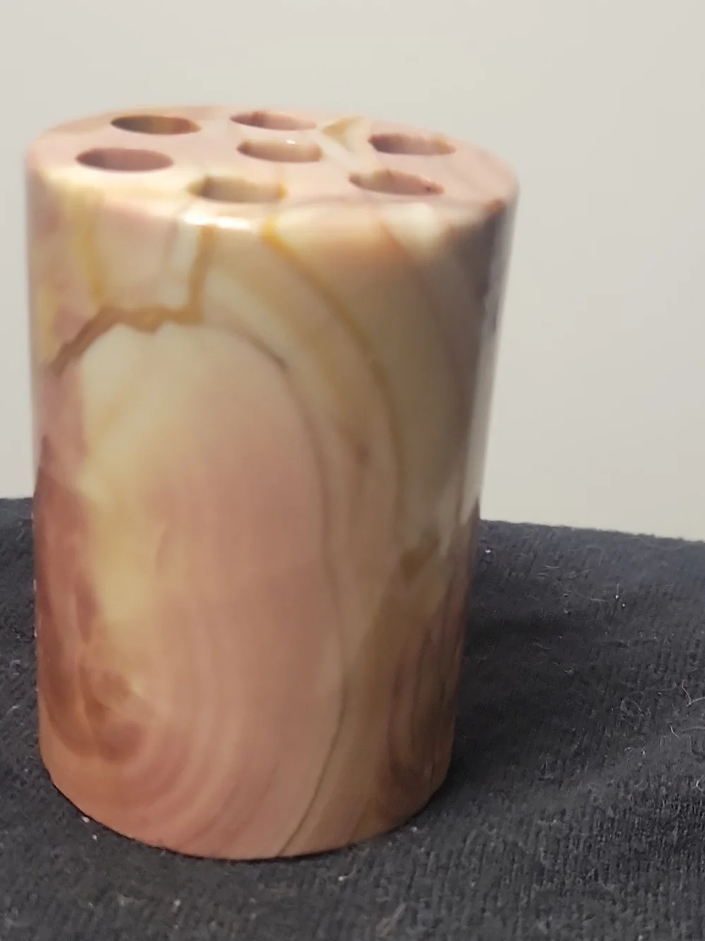 Vintage Onyx Pen Pencil Or Make Up Brush Holder